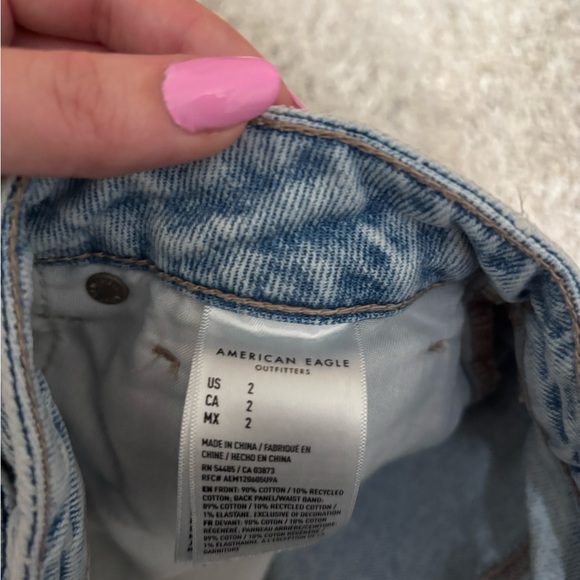 American Eagle Outfitters Ripped Light Blue Jean Shorts - Picture 2 of 3